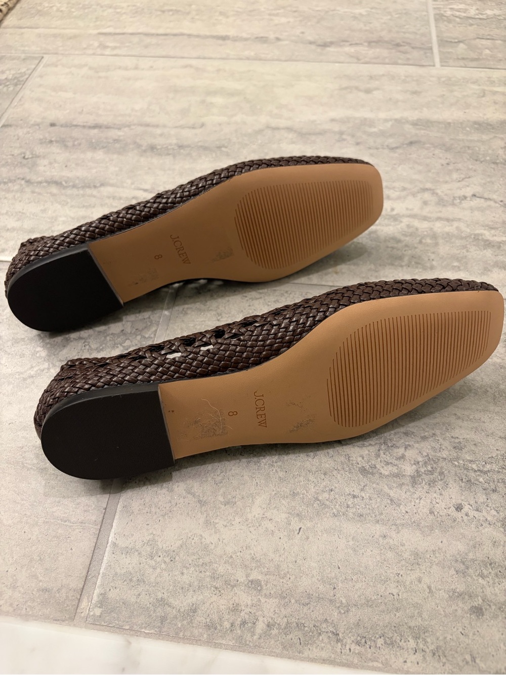 J Crew Quinn Handwoven Leather Ballet Flats in chocolate brown - Picture 4 of 4